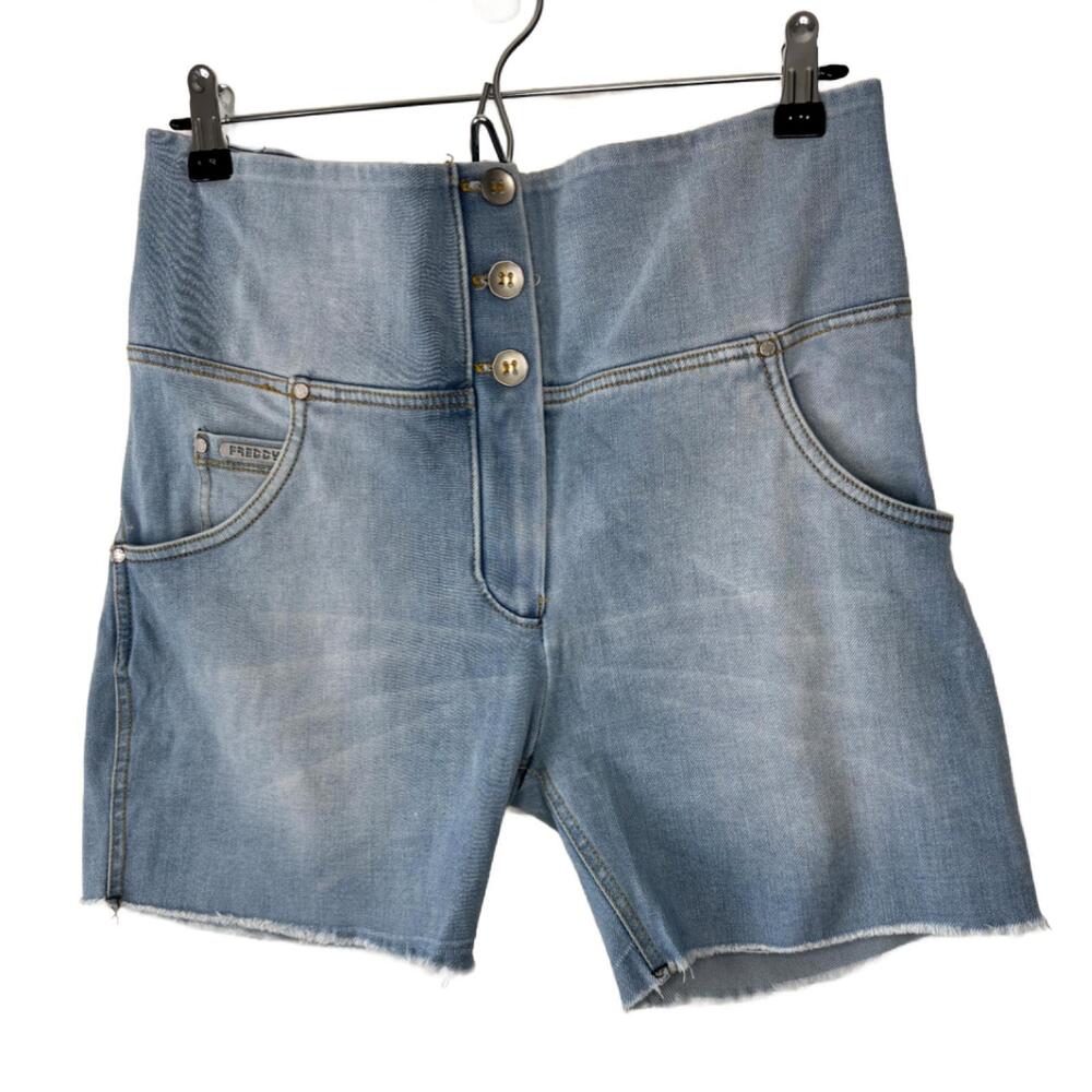 Freddy Womens Sz 10 Blue High Waist Push-up Shuttle Woven Denim Shorts(1964)